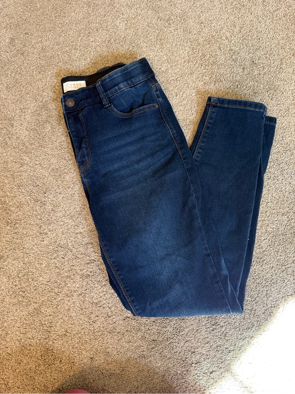 Curve Fit Women's Skinny Jeans in Dark Blue